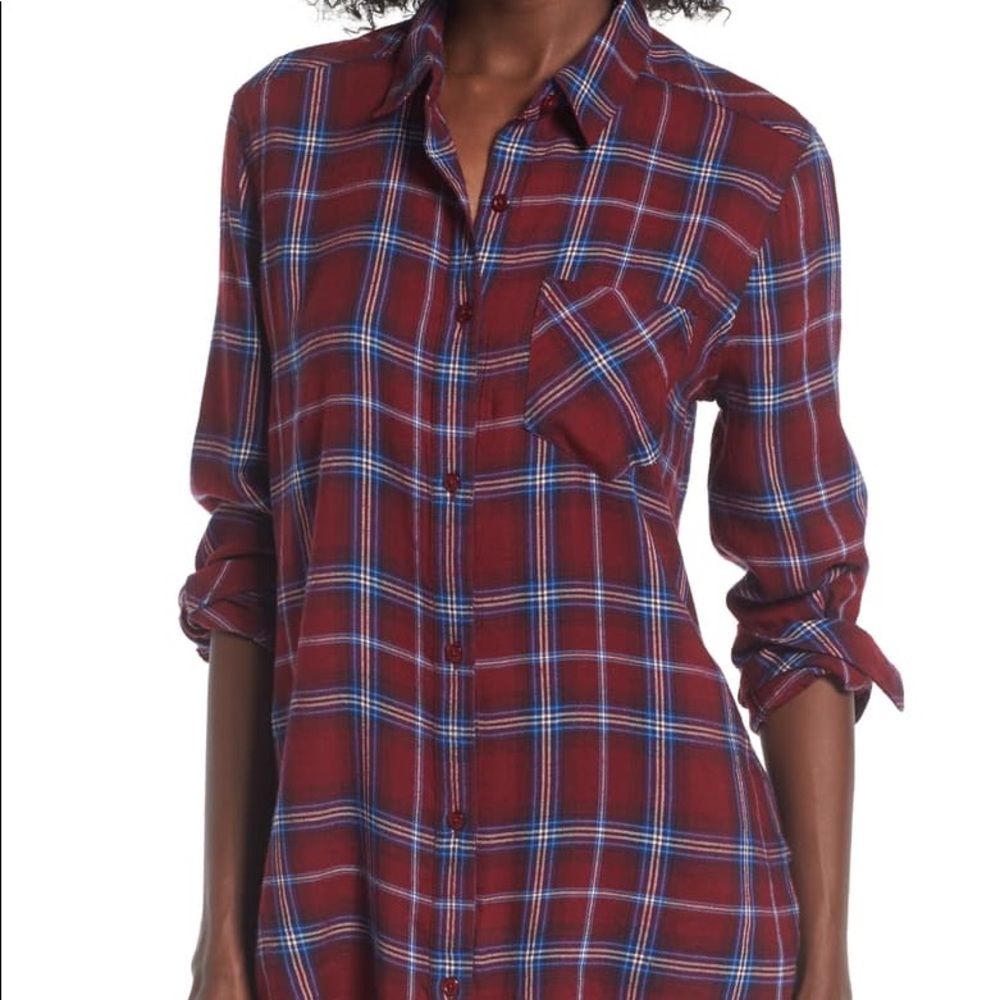 BP Plaid Cotton Blend Shirt